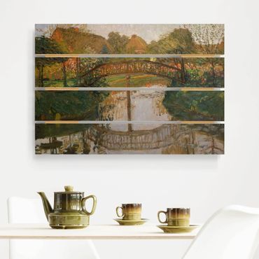 Impression sur bois - Otto Modersohn - Farm Garden with Bridge