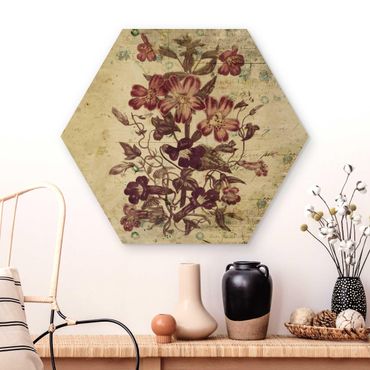 Hexagone en bois - Vintage Floral Design