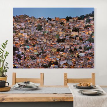 Impression sur toile - Rio De Janeiro Favela Sunset