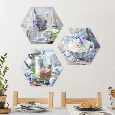 Hexagone en alu Dibond - Lavender Set Vintage