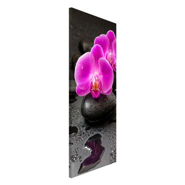 Tableau magnétique - Pink Orchid Flower On Stones With Drops