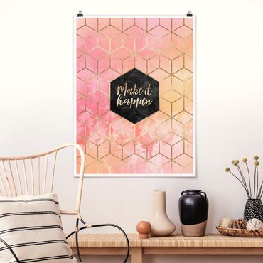 Poster - Make It Happen Geometry Pastel