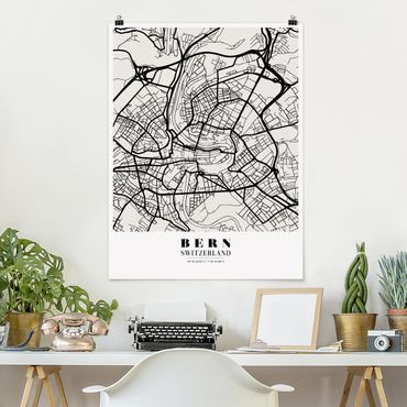 Poster cartes de villes, pays & monde - Bern City Map - Classical