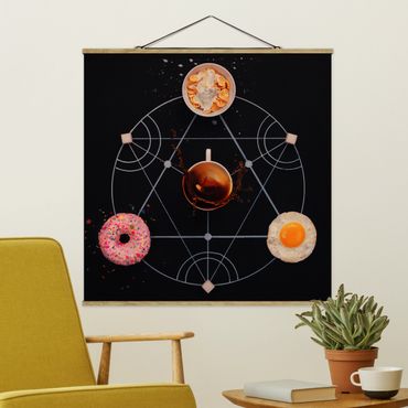 Tableau en tissu avec porte-affiche - Alchemy Of Breakfast