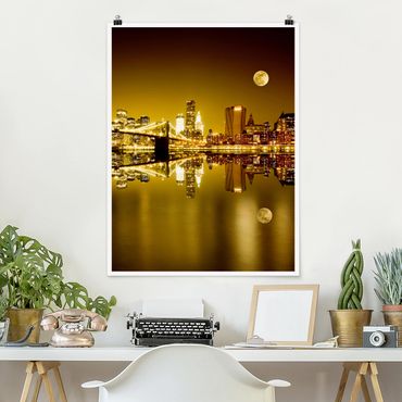 Poster architecture & skyline - Golden New York