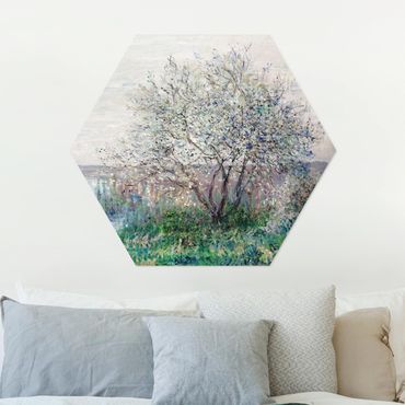 Hexagone en alu Dibond - Claude Monet - Spring in Vétheuil
