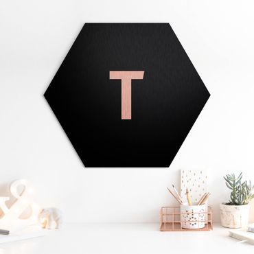 Hexagone en alu Dibond - Letter Black T