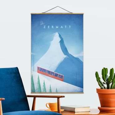 Tableau en tissu avec porte-affiche - Travel Poster - Zermatt