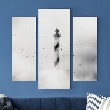Impression sur toile 3 parties - Lighthouse In The Fog