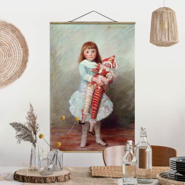Tableau en tissu avec porte-affiche - Auguste Renoir - Suzanne with Harlequin Puppet