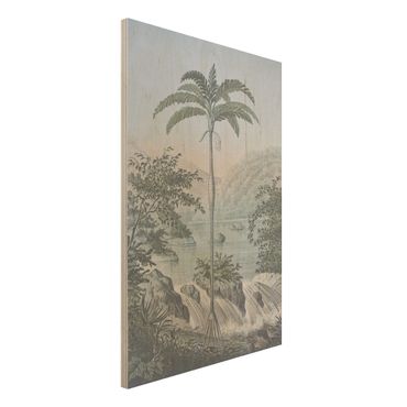 Impression sur bois - Vintage Illustration - Landscape With Palm Tree