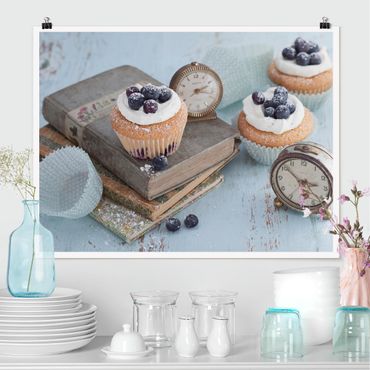Poster - Vintage Cupcakes With Alarm Clock