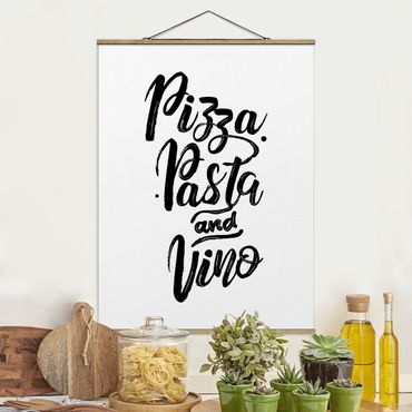 Tableau en tissu avec porte-affiche - Pizza Pasta And Vino