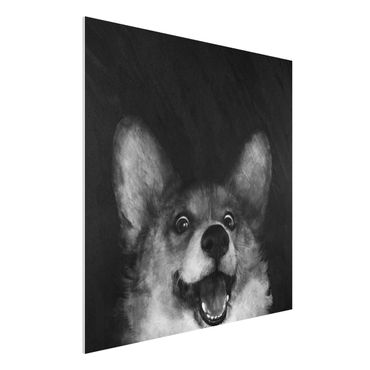 Impression sur forex - Illustration Dog Corgi Paintig Black And White