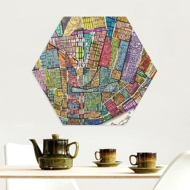 Hexagone en alu Dibond - Modern Map Of St. Louis