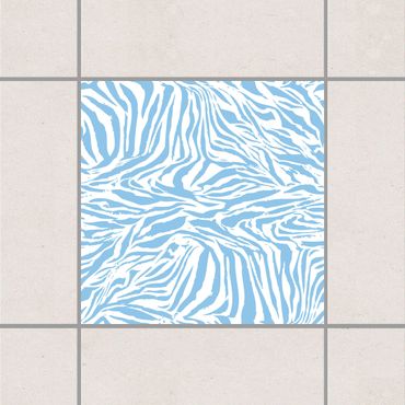 Sticker pour carrelage - Zebra Design Light Blue