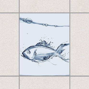 Sticker pour carrelage - Liquid Silver Fish