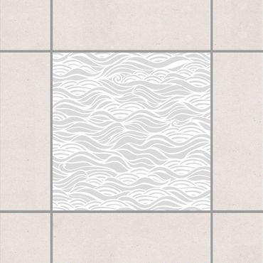 Sticker pour carrelage - They dreamed of delicate waves on the sea Light Grey