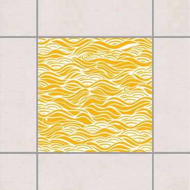 Sticker pour carrelage - They dreamed of delicate waves seaside Melon Yellow