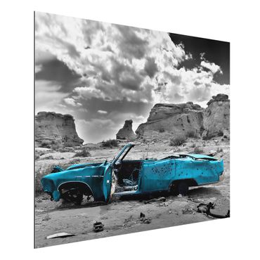 Tableau sur aluminium - Turquoise Cadillac
