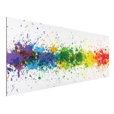 Tableau sur aluminium - Rainbow Splatter
