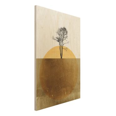 Impression sur bois - Golden Sun With Tree
