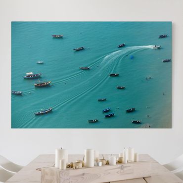 Impression sur toile - Anchored Fishing Boats