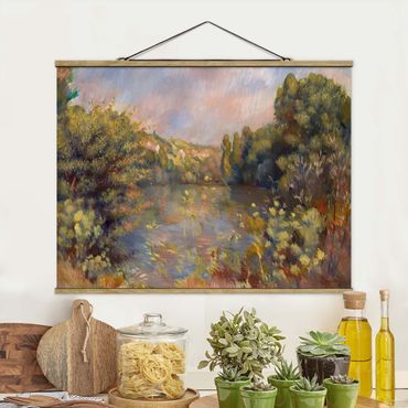 Tableau en tissu avec porte-affiche - Auguste Renoir - Lakeside Landscape