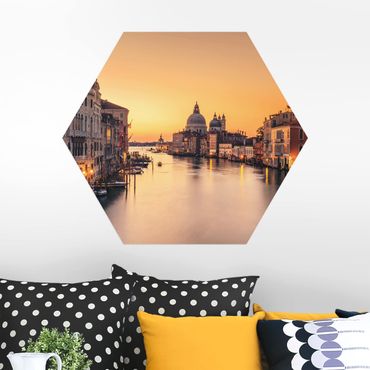 Hexagone en alu Dibond - Golden Venice