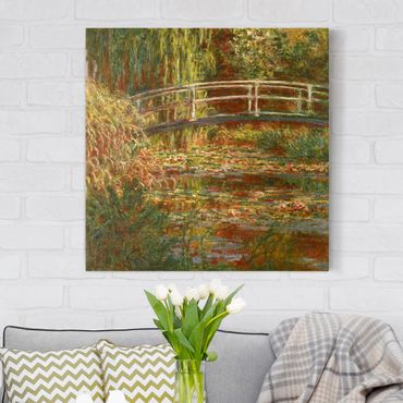 Tableau sur toile - Claude Monet - Waterlily Pond And Japanese Bridge (Harmony In Pink)