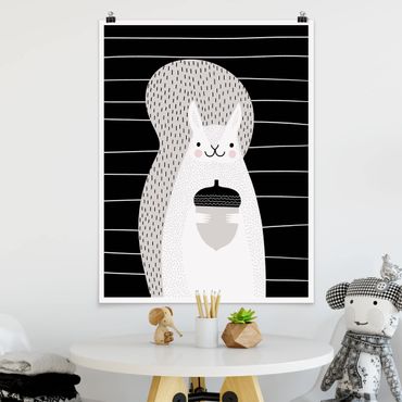 Poster chambre enfant - Zoo With Patterns - Squirrel