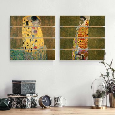Impression sur bois - Gustav Klimt - Kiss And Hope