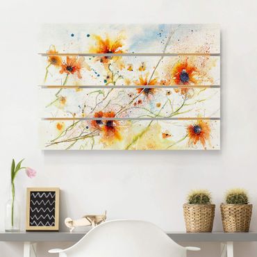Impression sur bois - Painted Flowers