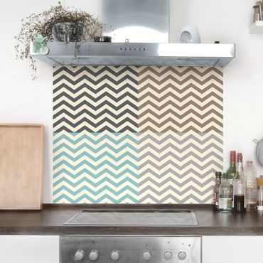 Papier adhésif pour meuble - Modern Zigzag Stripe Pattern In 4 Homely Colours