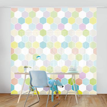 Set de panneaux coulissants - No.Yk52 Hexagon Pastel