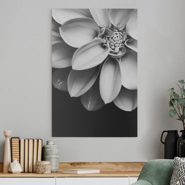 Impression sur toile - In The Heart Of A Dahlia Black And White