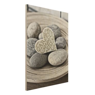 Impression sur bois - Carpe Diem Heart With Stones