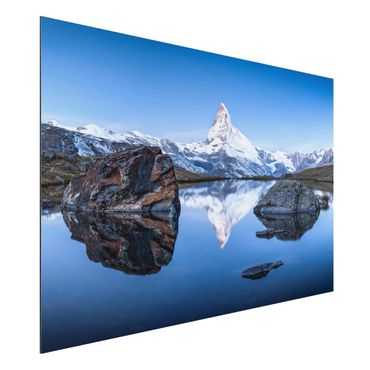 Tableau sur aluminium - Stellisee Lake In Front Of The Matterhorn