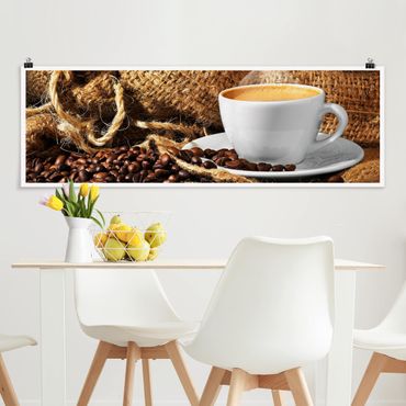 Poster panoramique cuisine - Morning Coffee