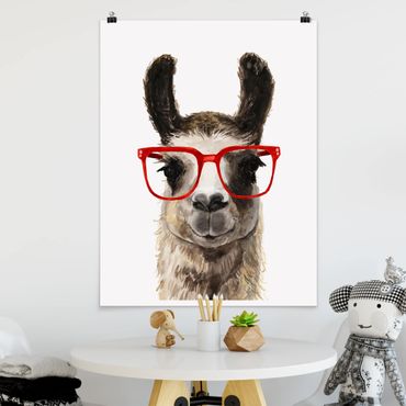 Poster chambre enfant - Hip Lama With Glasses II