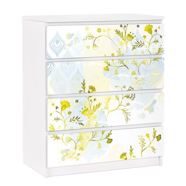 Papier adhésif pour meuble IKEA - Malm commode 4x tiroirs - oasis Floral pattern