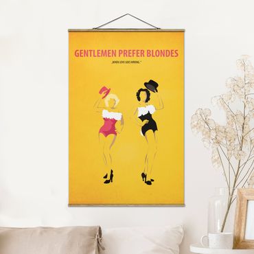 Tableau en tissu avec porte-affiche - Film Poster Gentlemen Prefer Blondes