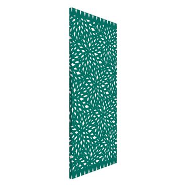 Tableau magnétique - Bluish Green Angular Flowers With Stripes