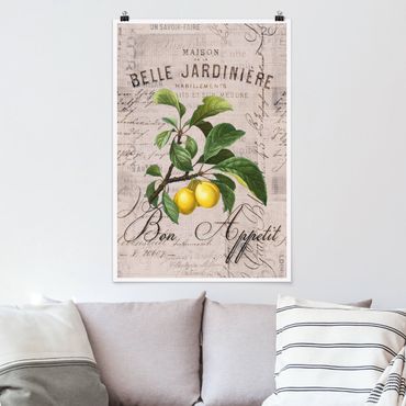 Poster - Shabby Chic Collage - Plum