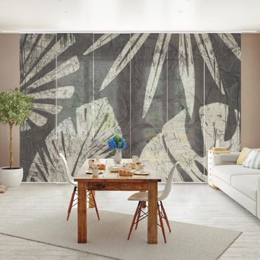 Set de panneaux coulissants - Palm Leaves Dark Grey Backdrop