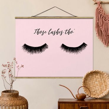 Tableau en tissu avec porte-affiche - Eyelashes Chat - Lashes