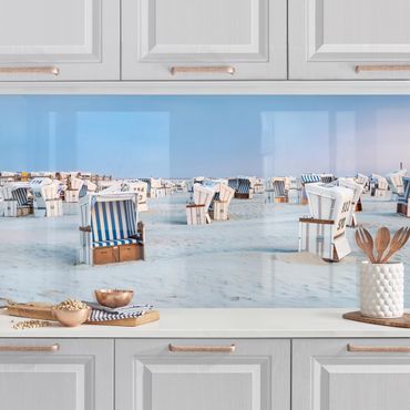 Revêtement mural cuisine - Beach Chairs On The North Sea Beach