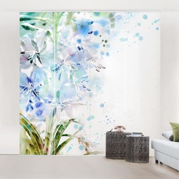 Set de panneaux coulissants - Watercolour Flowers Lilies