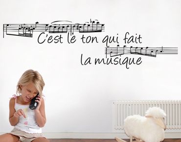 Sticker mural - No.CG108 Music French Saying