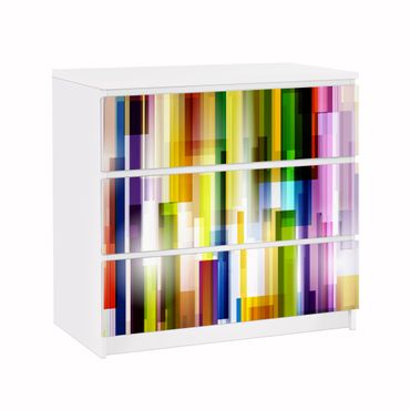 Papier adhésif pour meuble IKEA - Malm commode 3x tiroirs - Rainbow Cubes